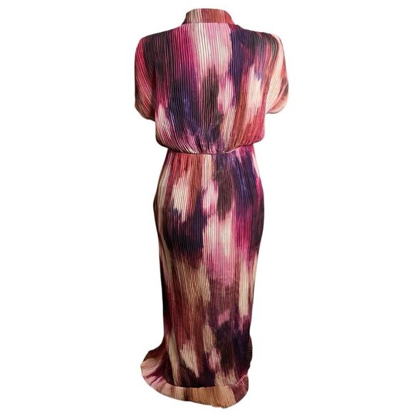 Banana Republic Womens Ana Maxi Dress S Micro Pleated Ombré Jewel Tone Goddess - Picture 2 of 7